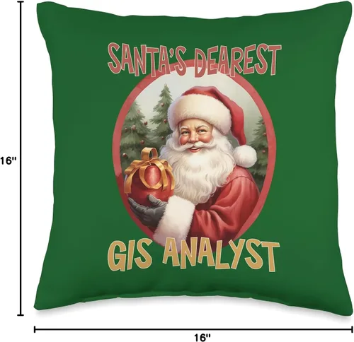 Vista 4 de GIS ANALYST Gifts GIS Analyst Christmas Holiday Love Xmas - Almohada de 16 x 16 pulgadas, multicolor