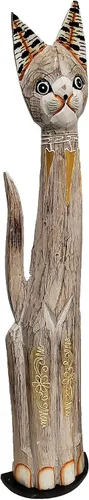 Vista 23 de Gatos de madera surtidos con diferentes patrones (Calico, pequeño y mediano: 24 y 32 pulgadas)