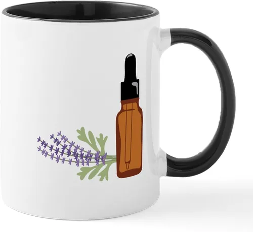 Vista 8 de CafePress Tazas de flores de lavanda 11 oz (11.0 fl oz) Taza de café de cerámica Blanco