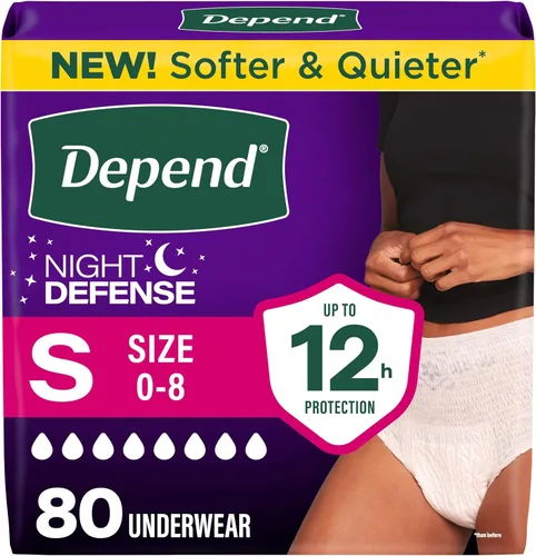 Vista 14 de Depend Night Defense - Pañales para adultos, ropa interior para incontinencia y fugas de vejiga posparto para mujer, desechables, durante la noche