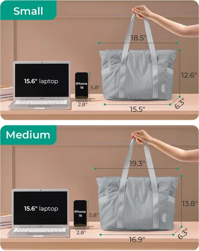 Vista 36 de BAGSMART Bolsa de mano para mujer con cremallera, bolsa de gimnasio con compartimentos, bolsa de trabajo para enfermera, baile, bolsa de yoga