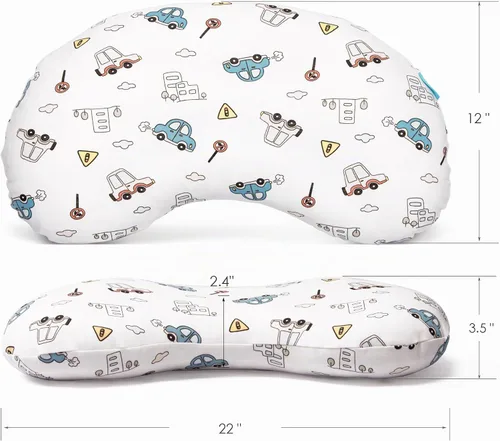 Vista 5 de BYRIVER Almohada infantil de 12 x 22 pulgadas para dormir, almohada de cama para niños pequeños, niños y niñas, bonita funda de almohada refrescante
