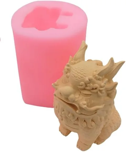 Vista 2 de Oso hecho a mano vela decoración cilíndrica vela molde resina epoxi aromaterapia yeso hormigón escultura molde silicona
