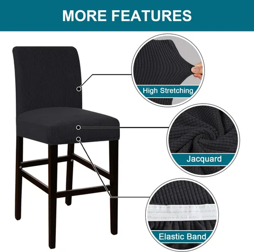 Vista 5 de Funda elástica para taburete de bar, taburete de mostrador, funda para silla de pub para comedor, cafetería, funda protectora para taburetes de bar