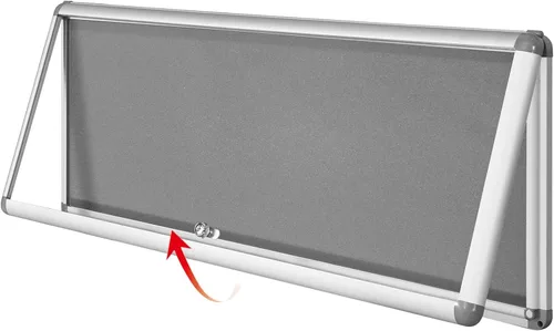 Vista 11 de SWANCROWN - Tablero de anuncios con cerradura a prueba de manipulaciones y cerrado para hogar, oficina y escuela, montado en la pared, de tela azul
