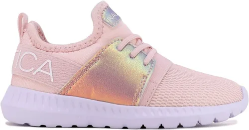 Vista 2 de Nautica - Tenis modernos y con detalles metálicos para niñas, zapato deportivo para correr con cordones I kappil I (niña grande, niña pequeña, niña)