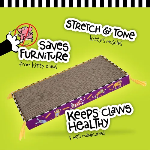Vista 5 de FAT CAT La caja de juguetes para gatos Big Mama's Scratch incluye hierba gatera 100% orgánica cultivada en los Estados Unidos