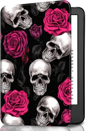 Vista 56 de Funda para Kindle básico de 6 pulgadas (11.ª generación), múltiples ángulos, piel sintética, delgada, con función de encendido y apagado automático