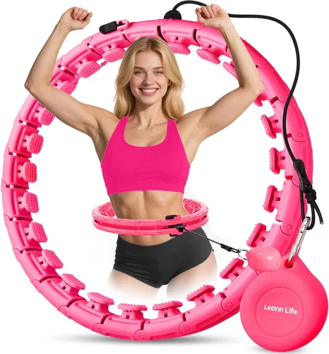 Vista 15 de Leann L!fe U1-30 Knots Waist 61”, Magnetic Lock Smart Weighted Hula Hoop for Adults Weight Loss, Infinity Hoop Plus Size, Children Adult Home