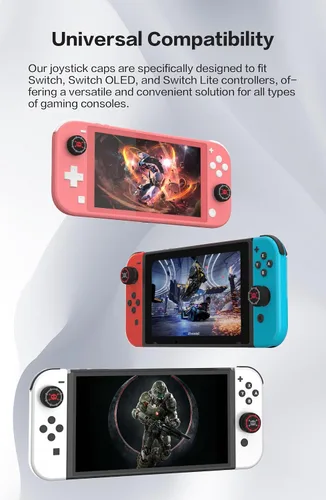 Vista 5 de Tapas de palanca de mando para interruptor, bonitos agarres de pulgar para Nintendo Switch, funda de silicona suave compatible con Nintendo