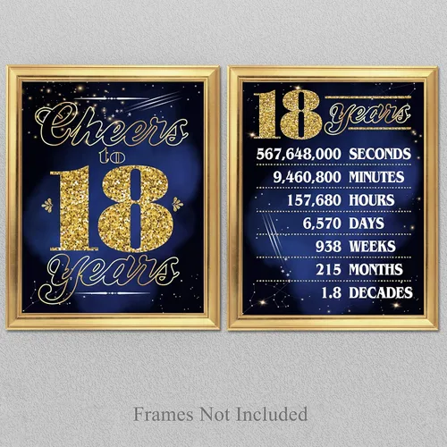Vista 7 de Saludos a los 18 años – Ideal para decoración de cumpleaños de 18 años, carteles de cumpleaños, decoración de aniversario y reuniones familiares