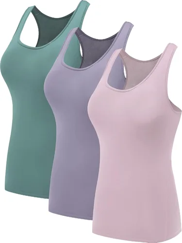 Vista 15 de Neleus - Camiseta sin mangas con base de compresión para mujer, 3
