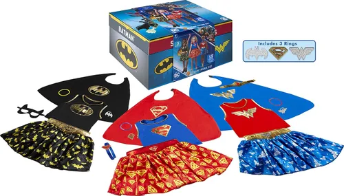 Vista 6 de Rubie's DC - Conjunto de baúl para niña (Wonder Woman, Batman, Superman), talla S