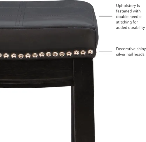 Vista 14 de Linon Claridge Taburete de mostrador, negro, 26 x 18 x 12.75 pulgadas
