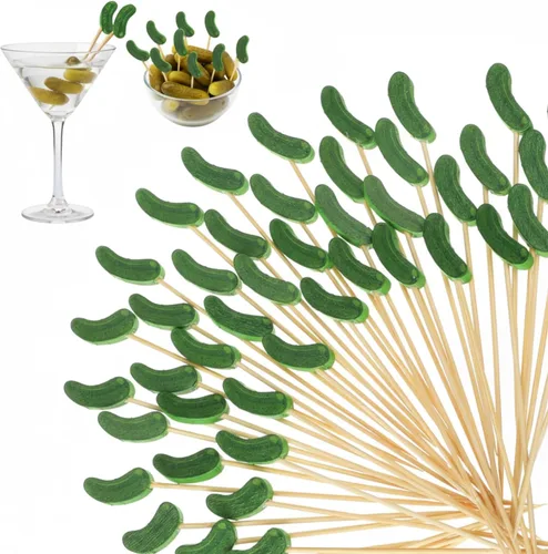 Vista 12 de Tioncy 100 unidades de palillos de cóctel con diseño de oso, palillos de dientes de oso de 4.7 pulgadas para aperitivos, pinchos de bambú