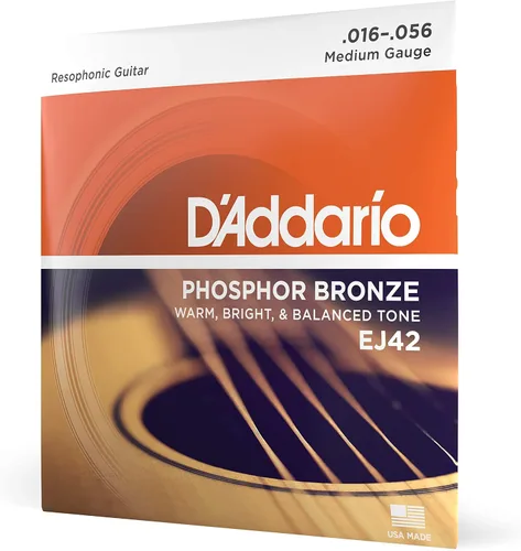 Vista 21 de Cuerdas para guitarra acústica de bronce fosforado D'Addario, blanco negro rojo azul