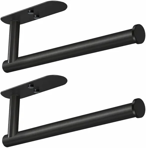 Vista 19 de VAEHOLD Soporte adhesivo para toallas de papel, rollo negro que se adhiere a la pared, acero inoxidable SUS304
