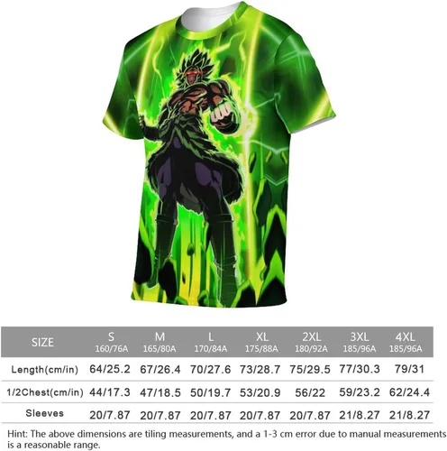 Vista 2 de Saiyajin Broly - Camisetas casuales para hombre, manga corta, unisex, cuello redondo, camisetas para jóvenes y adultos