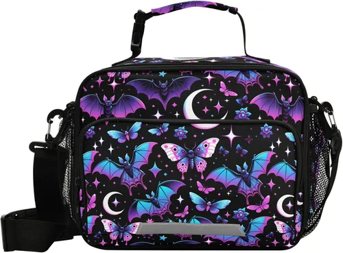 Vista 29 de MNSRUU Bolsa de almuerzo con aislamiento de astronauta espacial para mujeres, lonchera para hombre, con correa ajustable para el hombro, bolsa