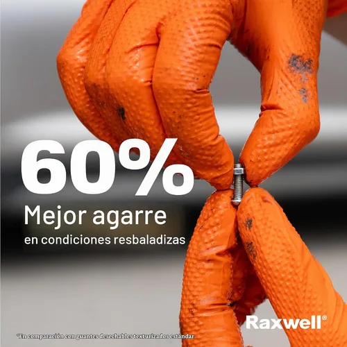 Vista 4 de Raxwell Nitrile Gloves, Disposable Gloves, Puncture Resistant, Diamond Grip