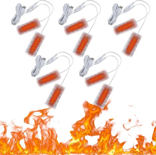 Vista 12 de Almohadilla calentadora de guantes eléctricos, almohadilla térmica portátil, almohadilla térmica recargable por USB, forro de guantes de fibra