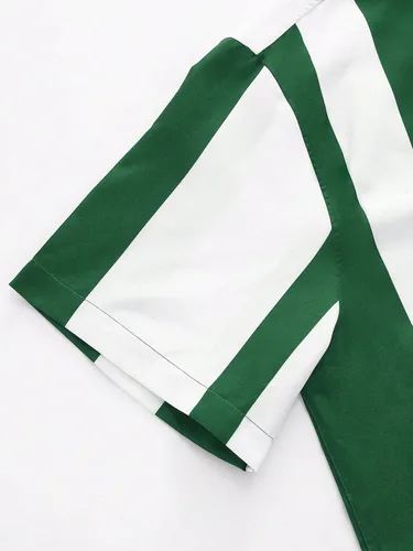 Vista 6 de Floerns - Camisas a rayas para hombre casuales de manga corta con botones