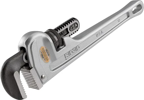 Vista 5 de RIDGID 31105 Llave de tubo recta de aluminio modelo 824, 24 pulgadas (producto 1) y llave de tubo recta de aluminio RIDGID 47057, 12 pulgadas