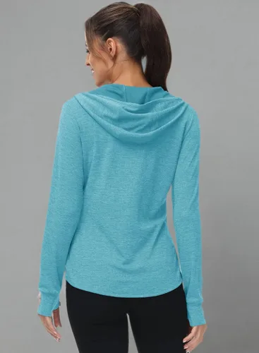Vista 37 de TBMPOY Chaquetas con capucha y protección solar UPF 50+ para mujer, ligeras, de manga larga, para senderismo, exteriores, con cremallera completa
