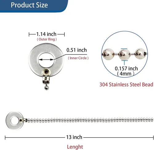Vista 6 de Cymbal Sizzler - Juego de tambor de cadena de acero inoxidable para adultos, niños, amantes de la banda y tambor, paquete de 2, G33699