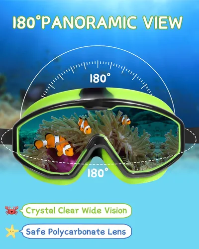 Vista 3 de Water Space 2 Pack Swimming Goggles for Kids Boys Girls 3-15, Wide Vision Anti-fog UV Protection and Waterproof