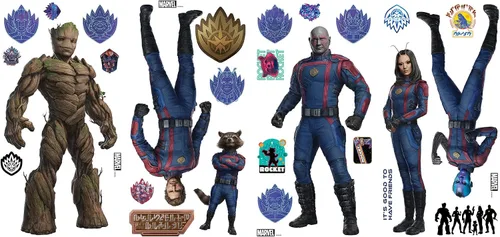 Vista 2 de RoomMates Calcomanías de pared Marvel Guardians of the Galaxy 3 de RoomMates, RMK5395SCS
