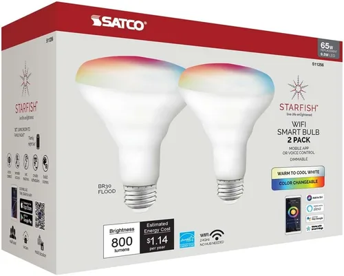 Vista 3 de Satco 11256 - 9.5BR30/LED/RGB/TW/SF/2PK S11256 Sistema de luz LED de estrella de mar