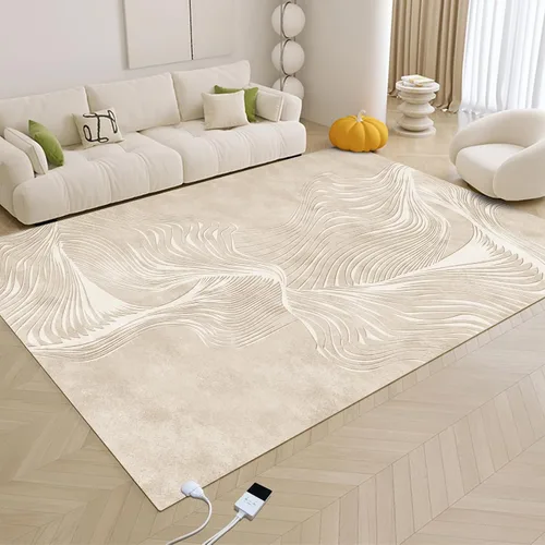 Vista 10 de Alfombra Eléctrica Calefactora de 35 x 55 pulgadas, Alfombra de Calefacción de Felpa Suave, Tapete Calefactor para Piso con Temporizador