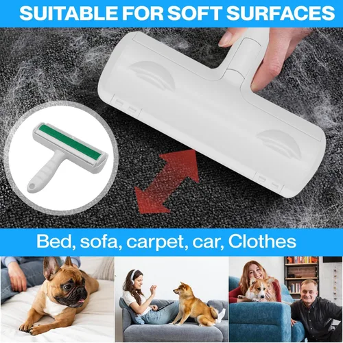 Vista 3 de Herramienta reutilizable para eliminar pelos de mascotas, rodillo de pelusa, raspador portátil para limpiar la piel de gatos y perros y pelusa