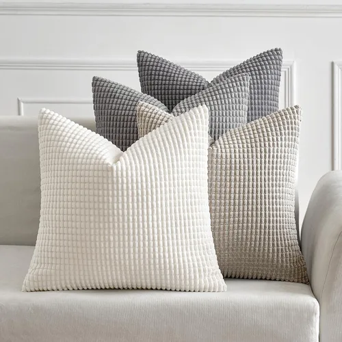 Vista 11 de MIULEE Farmhouse - Juego de 4 fundas de almohada decorativas de 16 x 16 pulgadas, color marrón y verde Modern Natural Rustic Throw Pillows Neutral