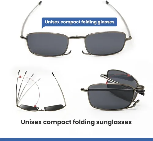 Vista 4 de Gafas plegables bloqueo de luz azul visión nocturna gafas de sol unisex con funda portátil