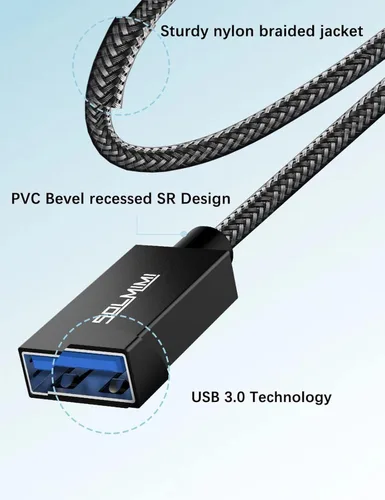 Vista 4 de Adaptador USB C a USB de 0.65 pies (paquete de 2), adaptador USB C macho a USB 3.0 hembra OTG 5 GBPS transferencia de datos para MacBook Pro, Air