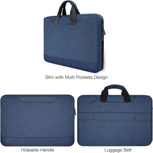 Vista 4 de Maletín resistente al agua con asas para computadora portátil de 11.6"-12.9" para mujer portafolio para Acer R 11 11.6 Chromebook, ASUS Chromebook