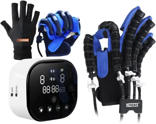 Vista 9 de Guantes de robot de rehabilitación mejorados para recuperación de disfunción de mano, ejercitador de dedos, equipo de terapia física