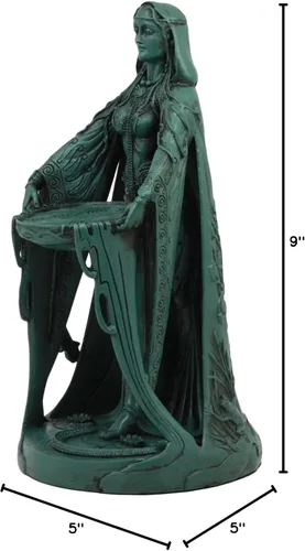 Vista 9 de Ebros Mitología irlandesa Triple Diosa Madre Danu con caldero mágico 9 pulgadas de alto Don Divina Fuente Femenina de Sabiduría Riqueza Fuerza