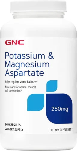 Vista 8 de GNC Suplemento de aspartato de potasio y magnesio de 250 mg, ayuda a regular el equilibrio hídrico, 120 porciones
