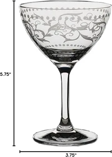 Vista 3 de Steelite Vintage Dots - Vasos de Martini/cóctel de 8 onzas, juego de 6