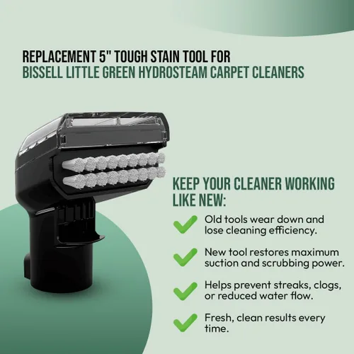 Vista 4 de Herramienta resistente de manchas de repuesto de 5 pulgadas para limpiadores de alfombras Bissell Little Green HydroSteam - Compatible