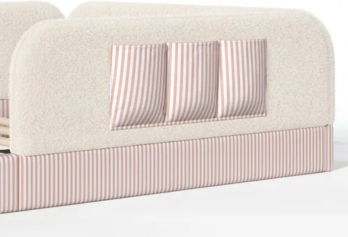 Vista 8 de Queen Teddy Floor Bed with Safety Rails Storage Pocket，Beige- Q：Queen