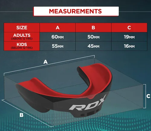 Vista 6 de RDX Protector Bucal para Boxeo MMA Kickboxing Muay Thai Judo Karate - Protector de Mandíbula con Funda de Almacenamiento para Adultos, Artes Rojo