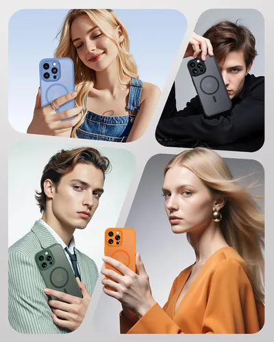 Vista 194 de TOCOL Funda para iPhone 11, compatible con Magsafe, protección completa de cámara, imanes integrados, protección contra caídas, funda translúcida
