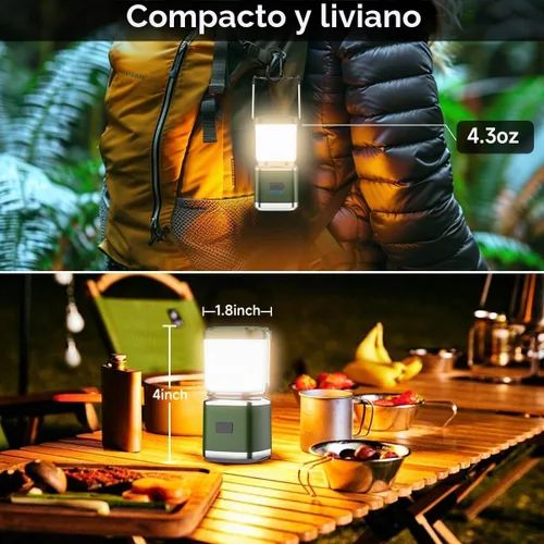 Vista 5 de Farol de Campamento Paquete de 2 Faroles para Cortes de Energía, Luces LED de Campamento para Colgar en Tiendas, Lámpara de Tienda de Campaña con 20