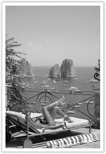 Vista 8 de Póster retro de auto en blanco y negro, lienzo de superdeportivo, arte de pared para amantes del automóvil, puesta de sol, paisaje de montaña