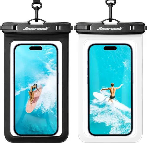 Vista 17 de Hiearcool Funda impermeable IPX8 para iPhone 17/16/15/14 Pro Max, bolsa seca para teléfono celular para artículos esenciales de playa y crucero