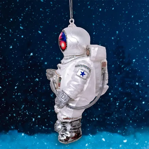 Vista 3 de Adorno navideño de cristal de astronauta